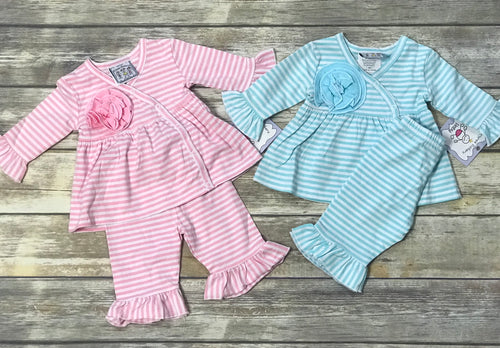 Baby Striped Ruffle 2 Piece Set - Three Sisters Brand