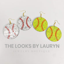 Baseball Glitter Earrings