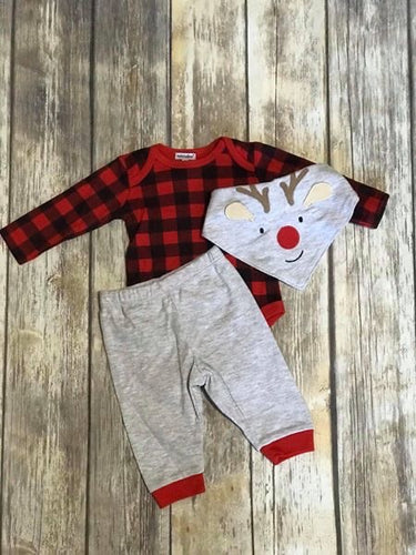 Buffalo Plaid Reindeer Set