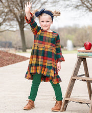 Autumn Rainbow Plaid Button Down & High Low Ruffle Tunic